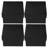 4 Pcs Black Tie Packaging Box Gifts Scarf Belt Case With Lid Gift Boxes Small Shipping Boxes For Jewelry Clamshell Boxes Paper