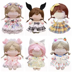 20CM Doll Clothes Game Photo Props Headband Princess Dress Set Lolita Bowknot Multicolor Miniature Dress Suit Changing Dressing
