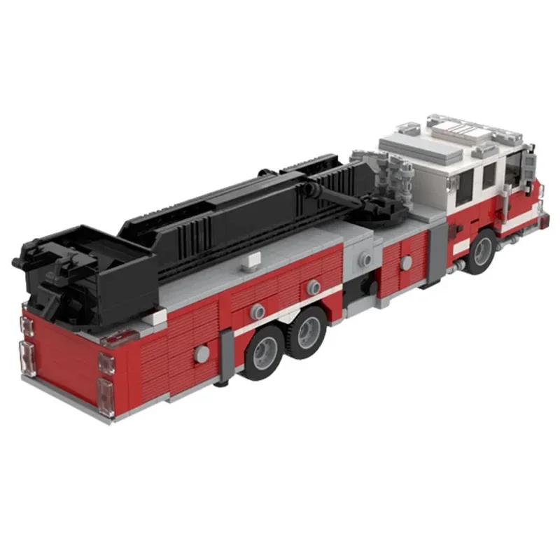 Cidade Fire Truck Building Blocks Modelo, MOC-162727, Auto-Locking Puzzle, Aniversário e Brinquedo de Natal, Presente Enfeites, 886Pcs, Novo