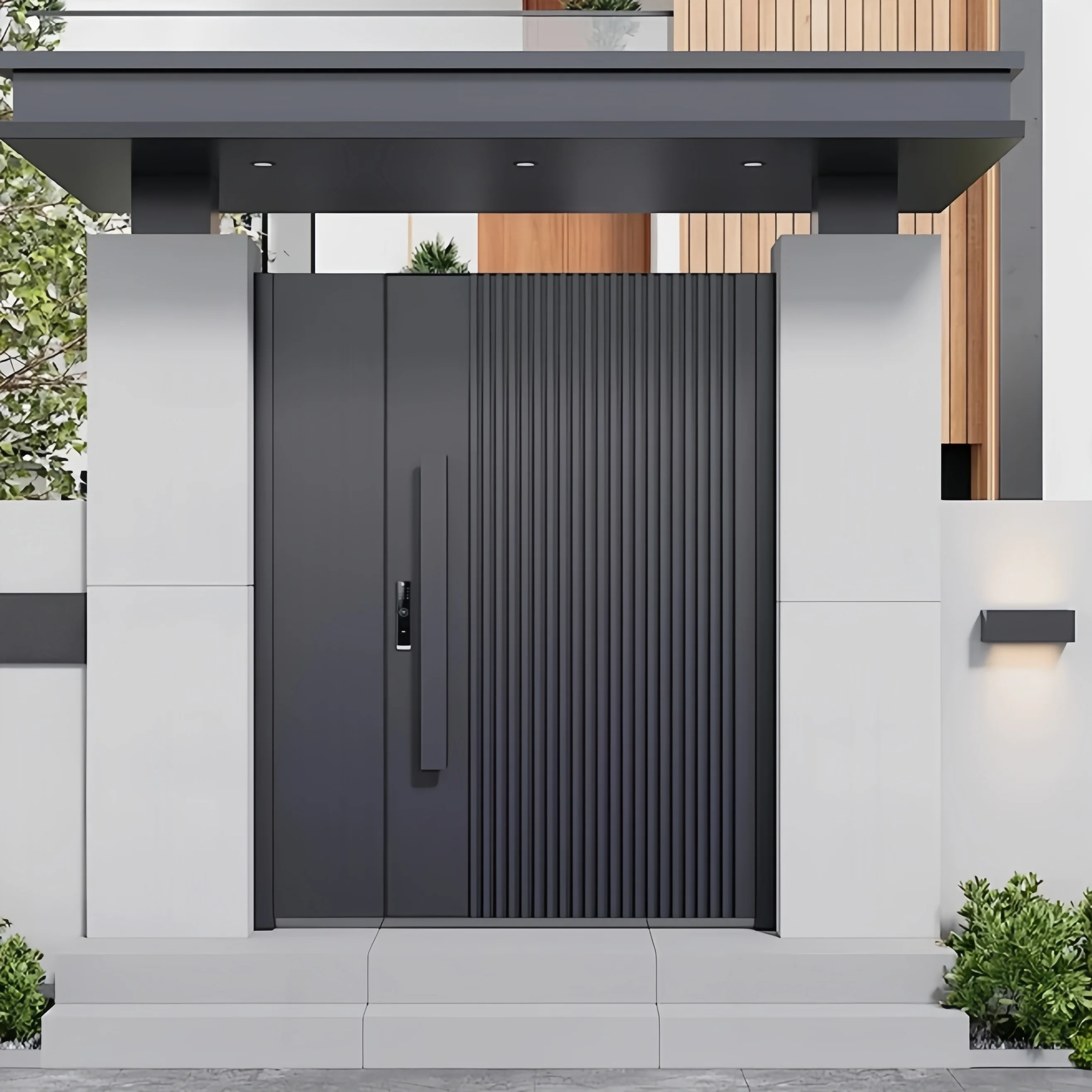 Customized Farmhouse Style Automatic Retractable Aluminum Gate-Eco-Friendly Durable Zinc Plated Powder Coated 5-Year