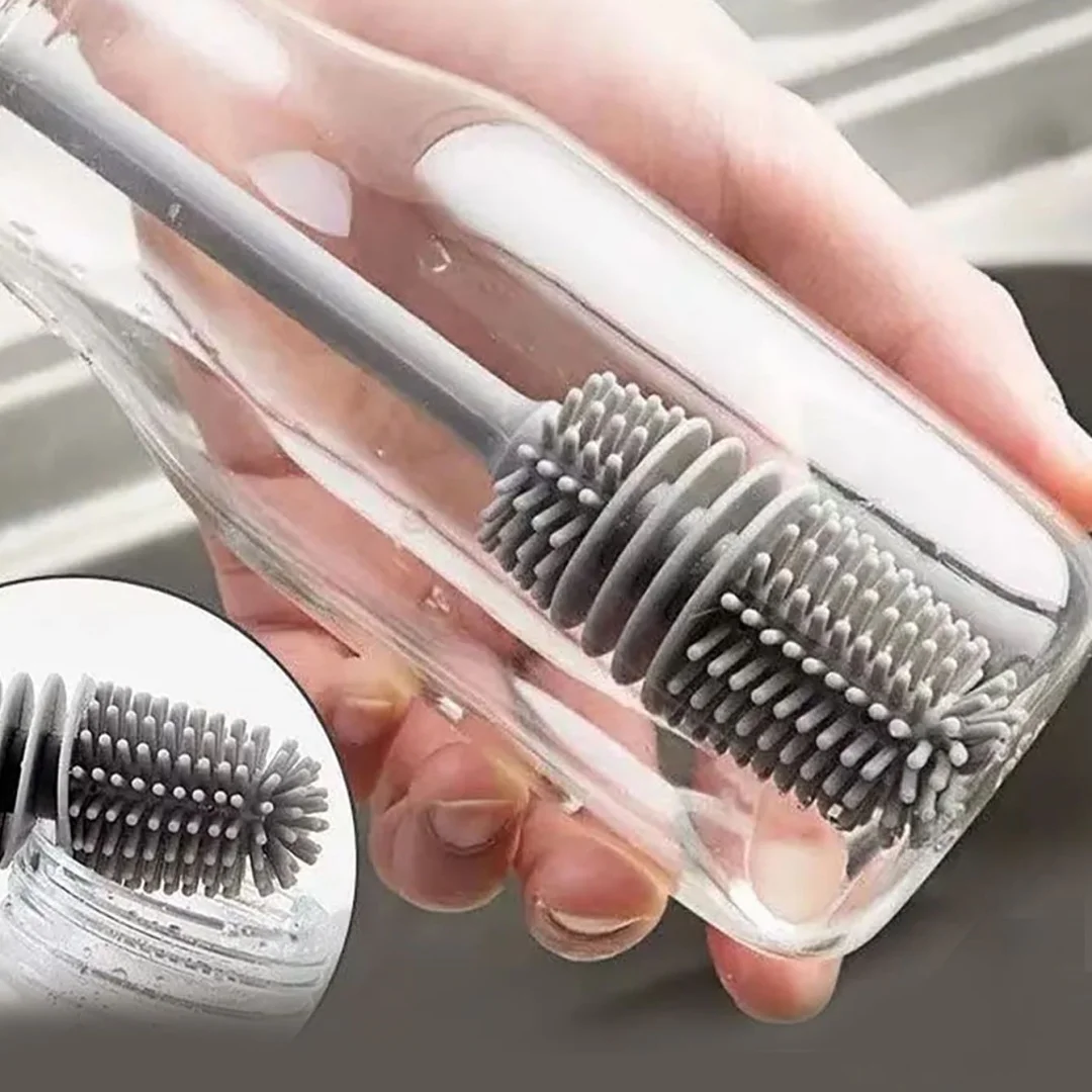 

Long Handle Silicone Bottle Brush,Long Handle Cup Brush, Silicone Milk Bottle Brush, Household Kitchen Cleaning Brush