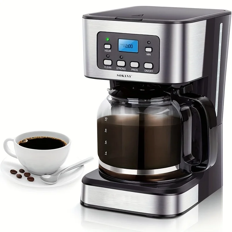 ماكينة صنع القهوة الكهربائية القابلة للبرمجة سعة 1.5 لتر، تقنية متقدمة، تخمير سريع ومؤقت 24 ساعة