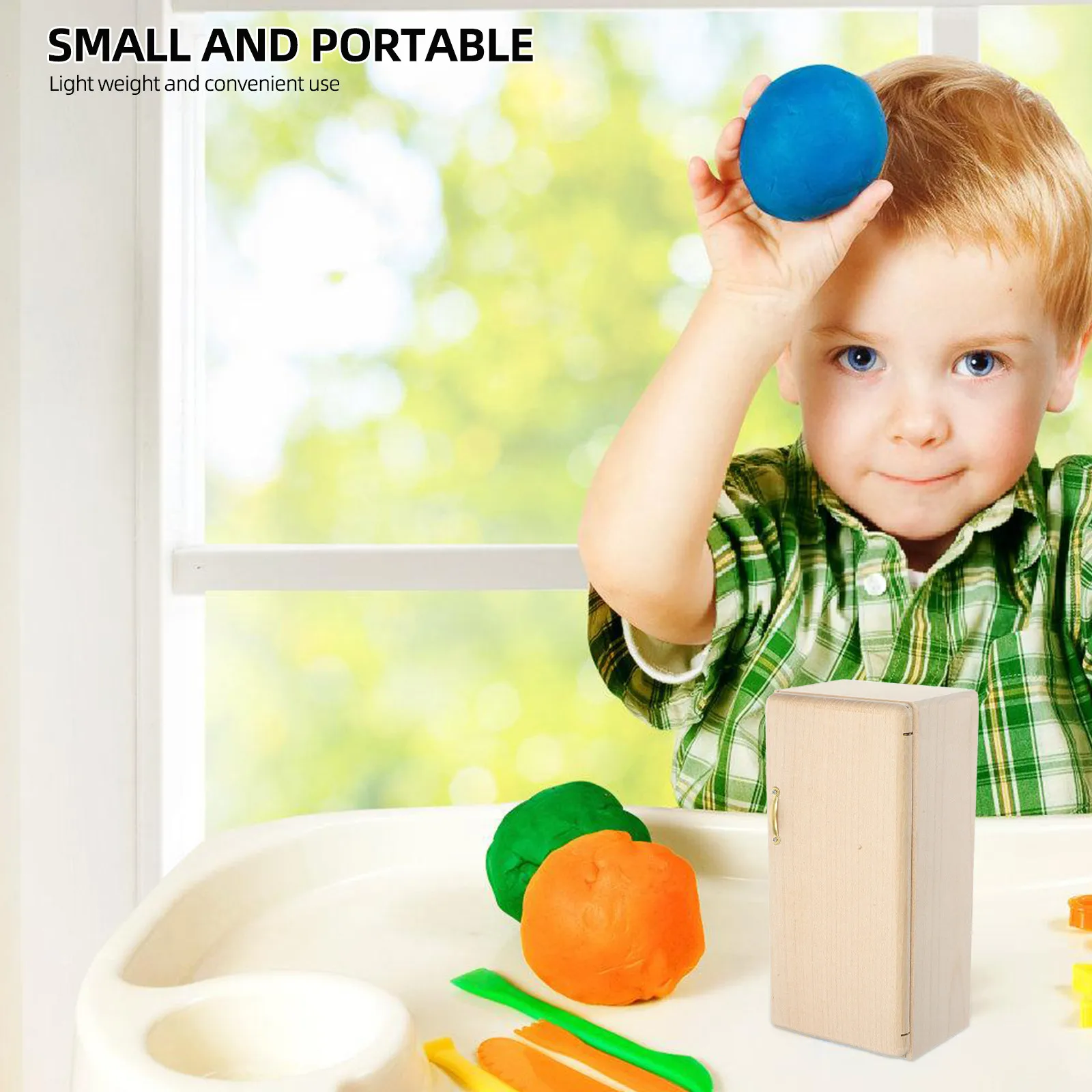 

Mini Wooden Refrigerator Miniature Furniture Unpainted Color Mini Room Fridge Home Decor Miniature House Accessory