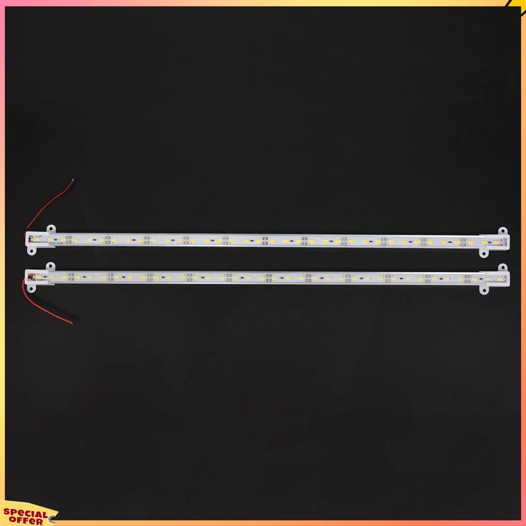 

ABFI 6X 50CM 12V 36 LED 5630 SMD Hard Strip Light Aluminum Shell With End Cap Warm White