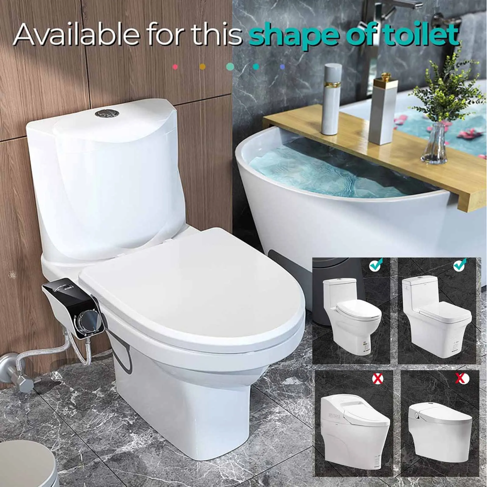1 Bidet Attachment Kits With Retractable Nozzle Universal Bidet Attachment Easy Install for Toilet  Feminine Wash Dual Nozzle