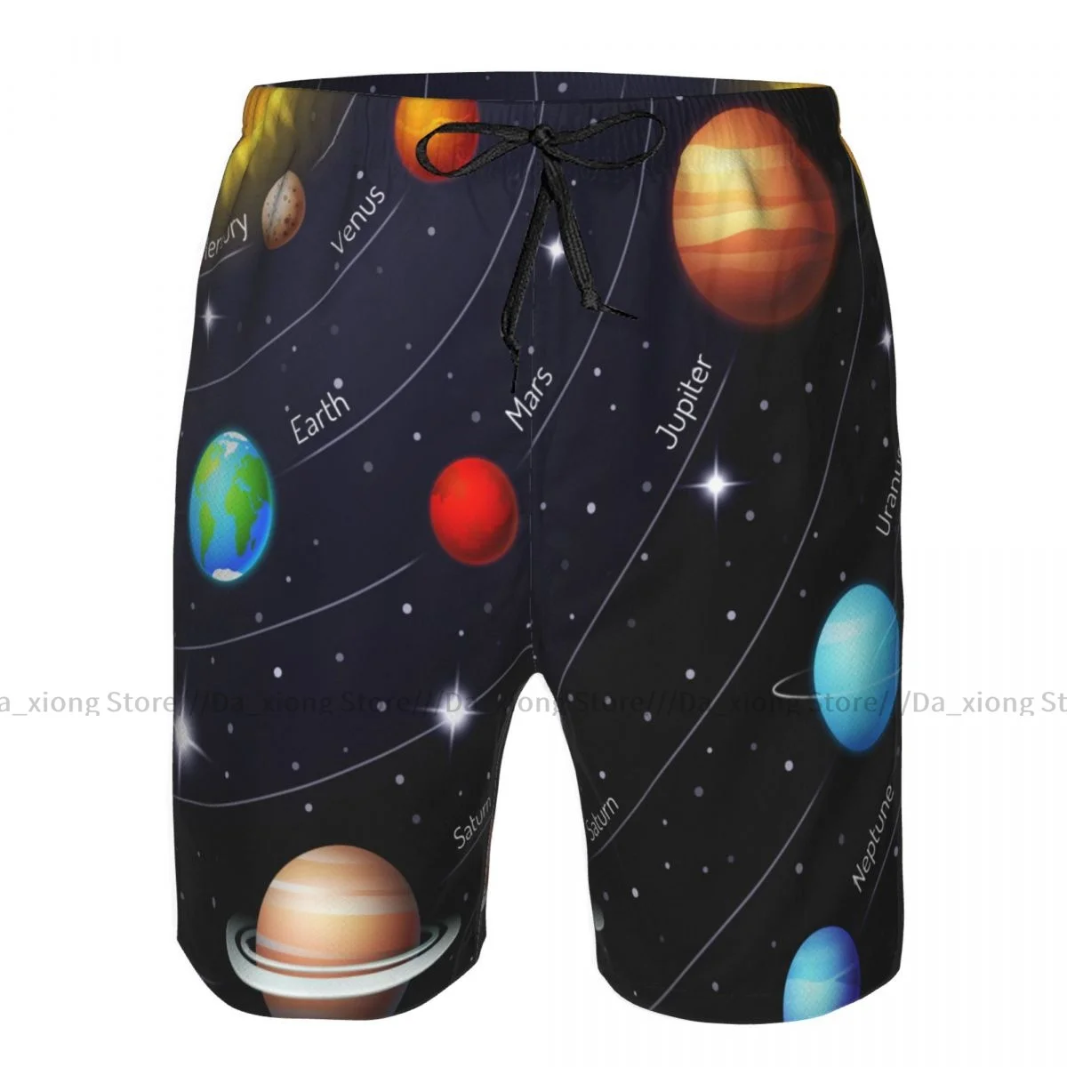 Heren Badmode Zwemmen Korte Slurf Kleurrijk Zonnestelsel Fonkelende Nachtelijke Hemel Strand Board Shorts Zwemmen Surf Shorts