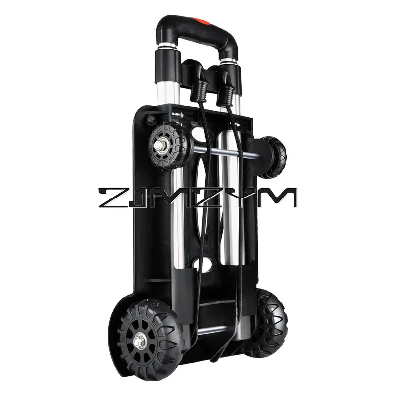 Wheels For Trolley Shopping Cart Folding Portable Household Trailer Handling Luggage Four-wheel Cargo Transport Aluminum Alloy 