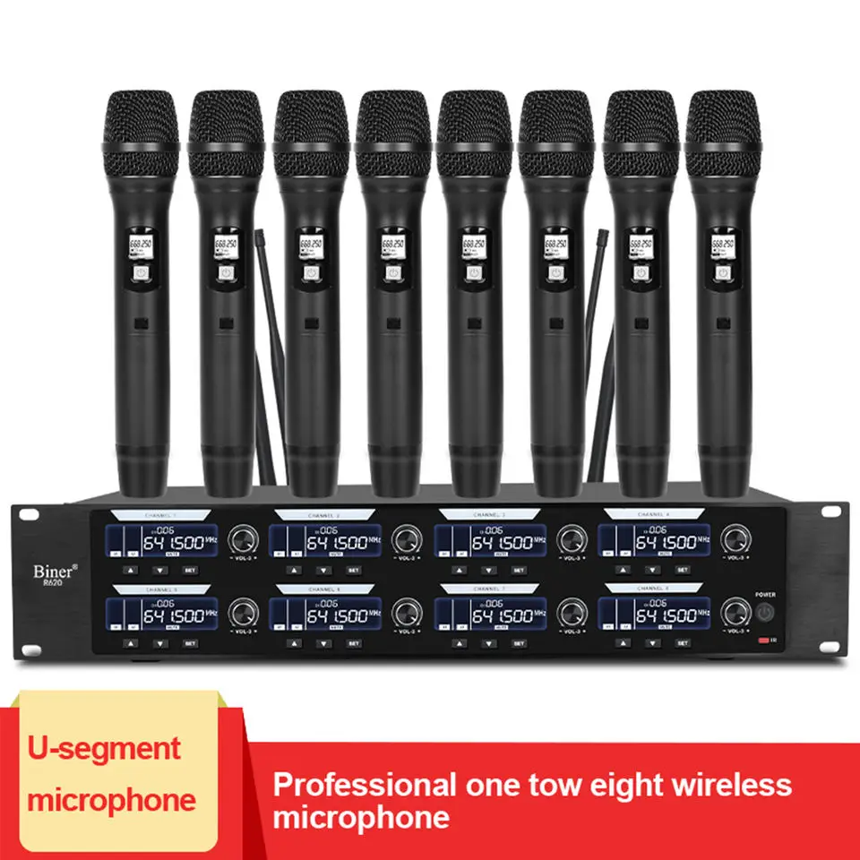 998 Professional One Tow Eight Handheld Wireless Microphone For Stage Performance