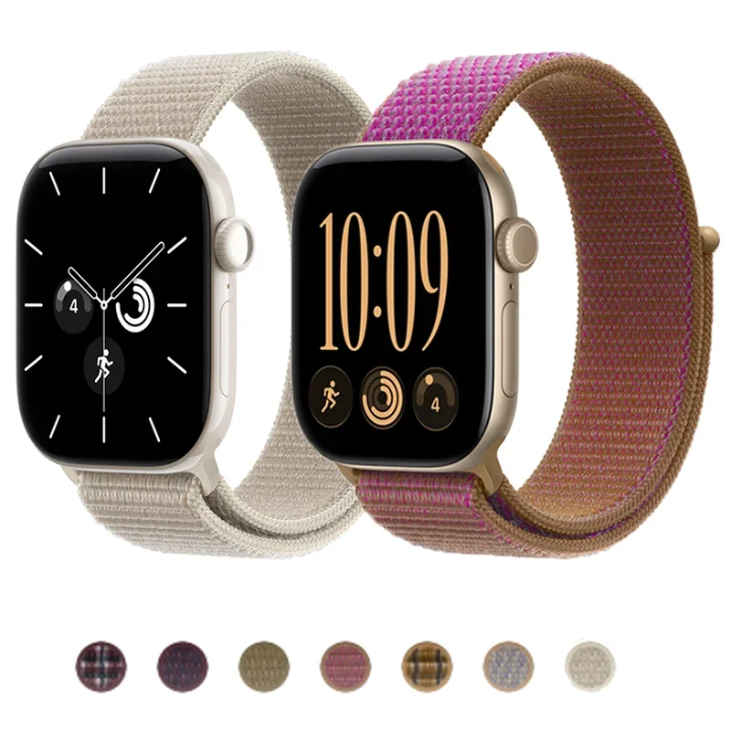 Nylon-Schlaufenarmband für Apple Watch 12 Armbänder 42mm 46mm 41mm 45mm 40mm 44mm 49mm Armband Correa iWatch Series 11 10 SE3 9 8 7 Ultra – Detail 1