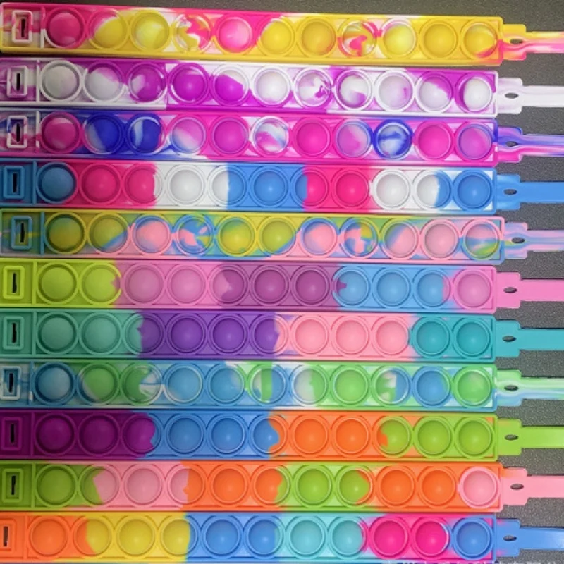 10/30PCS Toys Pop Bracelet Party Favors Bubble Bracelets Push Poping Sensory Stress Reliever Toys for Kids Children Gifts
