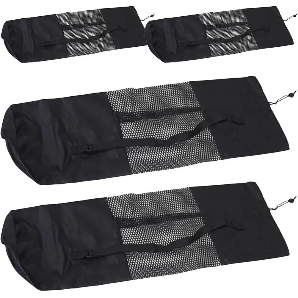 

4 Pcs Yoga Mesh Carrier Single Shoulder Fashionable Outdoor Sports Bags Nylon Exercise Handheld