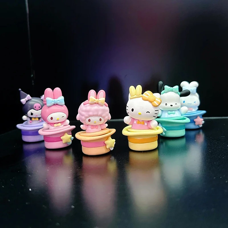

New Surprise Magic Hat Series Blind Bag Blind Box Cute Grain Kuromi Kitty Cat Purin Cinnamon Doll Desktop Ornament Collection