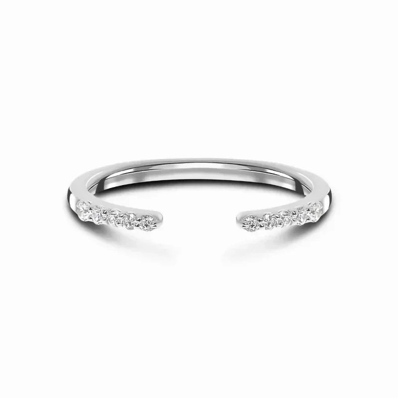 Hot sale S925 sterling silver micro-zircon opening adjustable ring for female minority design, simple and luxurious