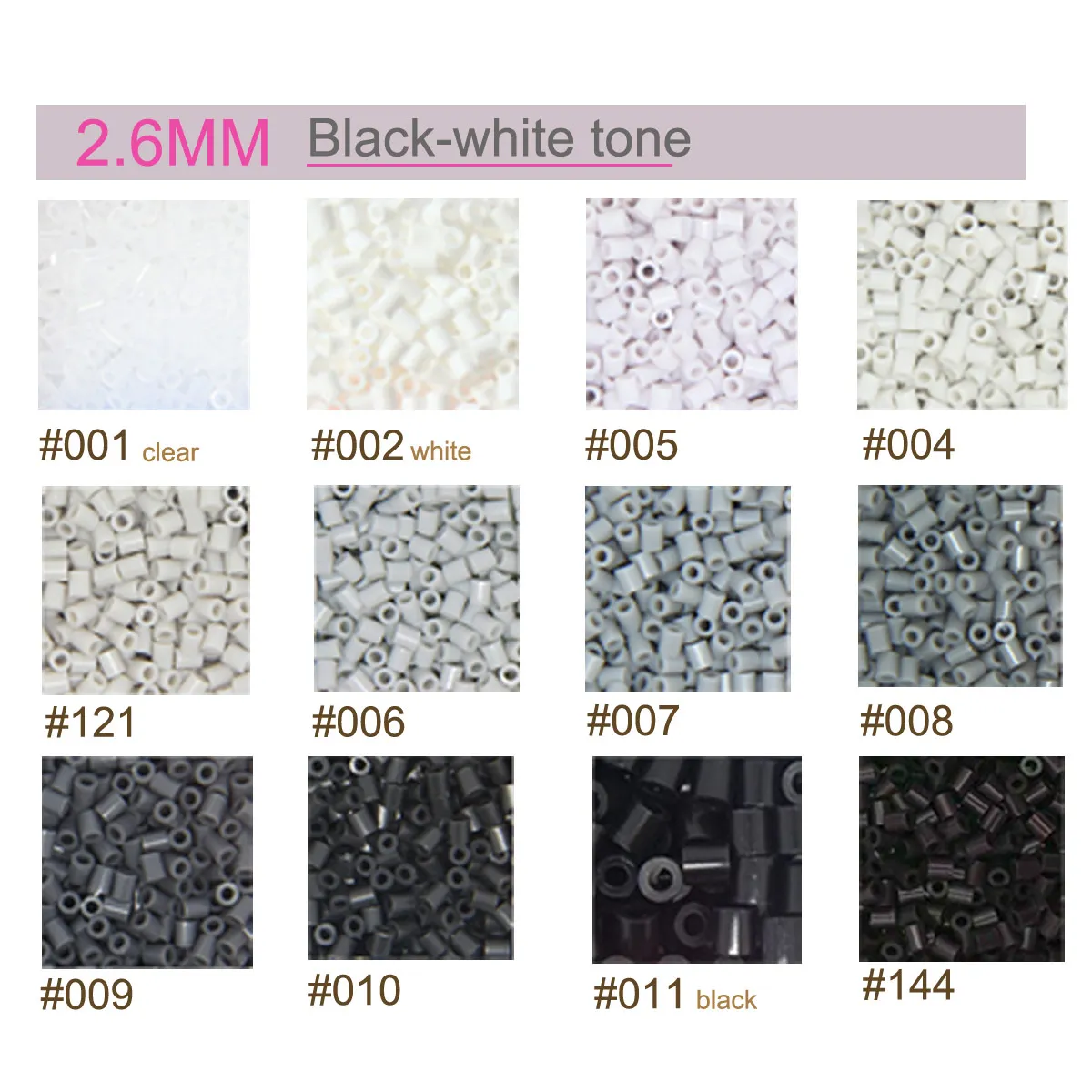 2.6mm Mini Beads 2000PCS Pixel Art Black White colors Fuse Beads for Kids Gift Hama Beads Diy Puzzles Iron Beads High Quality