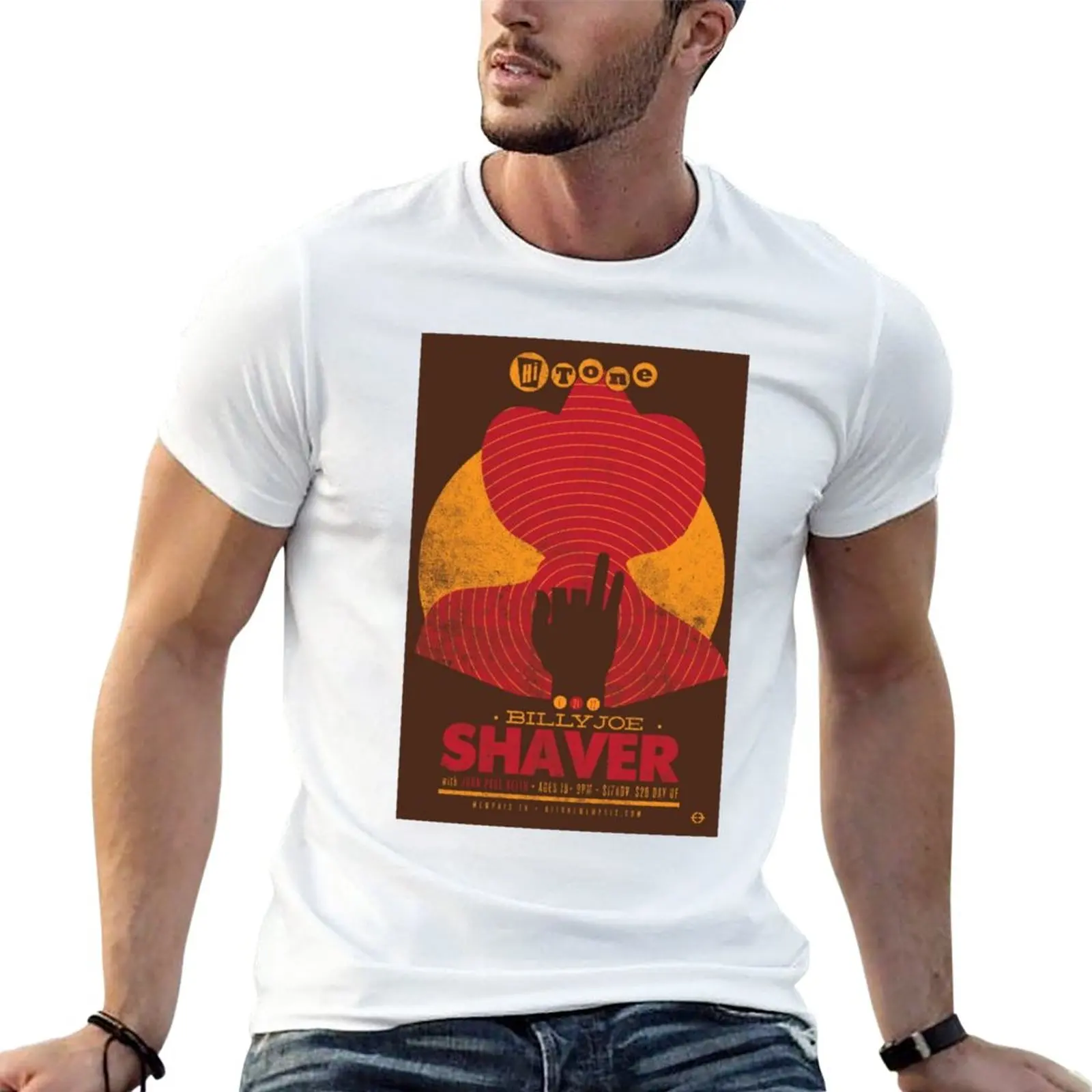 

New Billy Joe Shaver HI Tone T-Shirt vintage clothes hippie clothes Tee shirt Short sleeve tee men