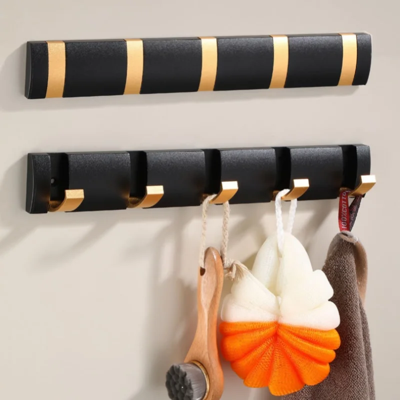 

Black bathroom Towel Holder Aluminum Towel Hanger clothes hook Wall Mounted Robe hook brass key hat bag hanger bathroom hanger