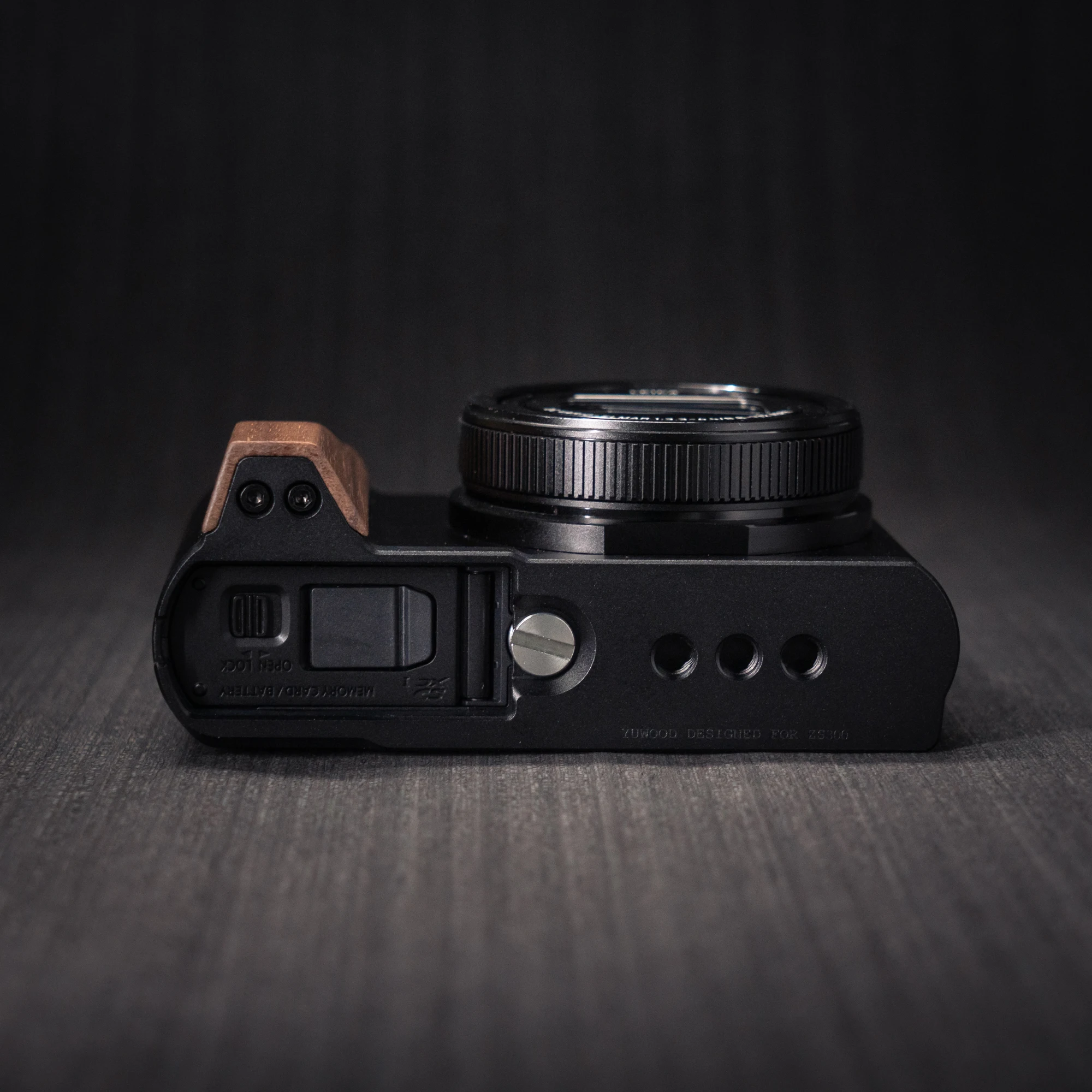 Holz-Handgriff-L-Halterung für Panasonic Lumix ZS300 Kamera mit Schnellwechsel-L-Plattenhalterung Ultraleicht mit Legierungsbasis – Detail 3