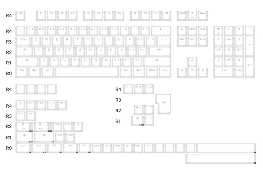 Taihao Cubic Profile Nana De Coco Translucent Backlit Doubleshot keycaps for diy gaming mechanical keyboard oem profile Forested