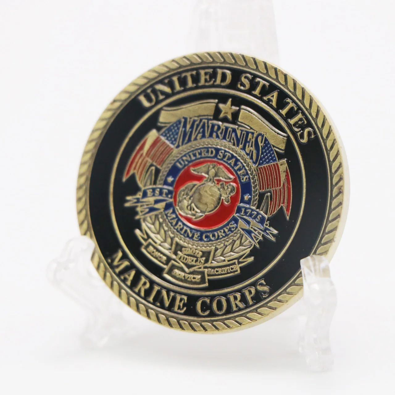 Semper Fidelis moneda militar del Cuerpo de Marines de los Estados Unidos, colección de monedas de la Marina, moneda conmemorativa chapada en cobre