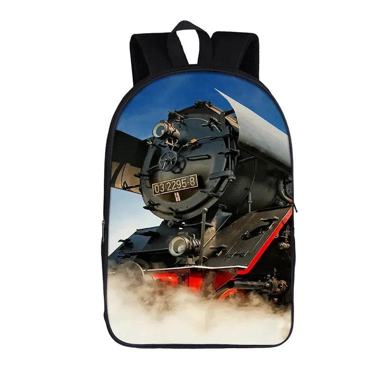 Ransel Pola Kereta Uap/Lokomotif Kuno untuk Tas Sekolah Remaja Ransel Wanita Hadiah Tas Buku Siswa Perjalanan