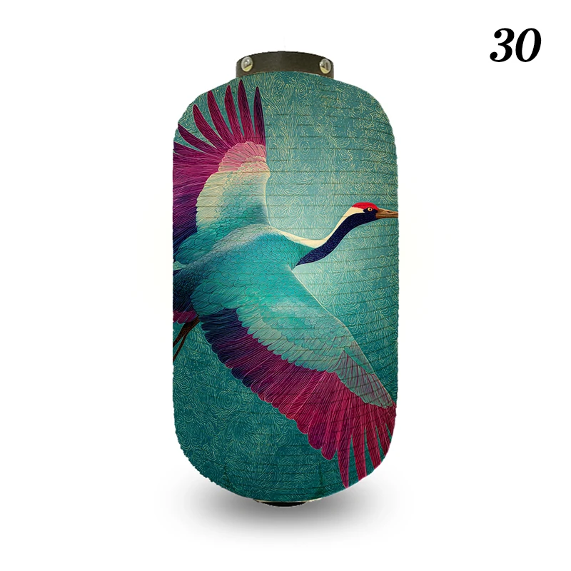Japanese Style Lantern Ukiyo-e Style Flying-crane Printed Outdoor Bar Bistro Lantern Sushi Restaurant Hanging Lantern Decoration