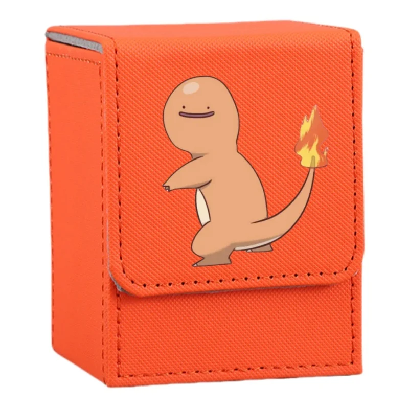 Anime charizard caso de cartão charmander bulbasaur hvysaur squirtle ptcg diy figuras de brinquedo ação couro jogo coleção caixa armazenamento