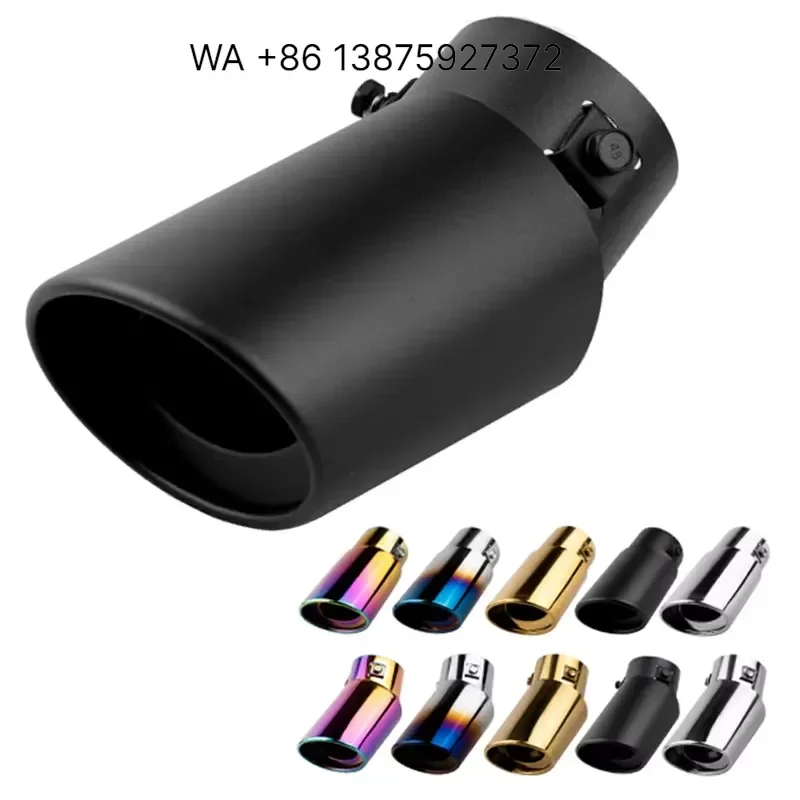 Wmwmnu for Car Titanium Exhaust Muffler Tip Stainless Steel Pipe Rear Tail Throat Vehicles Exhaust Muffler Tips Pipe