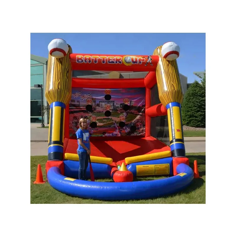 

Carnival Inflatable Batter Up Teeball Game Inflatable Baseball Batting Sports Games For Sale