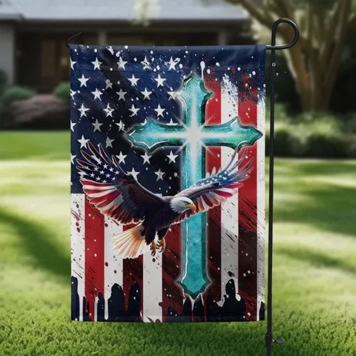 Eagle Patriot Christian Cross 4th of july Flag House Flag, Garden Flag IIX WZZ yyi