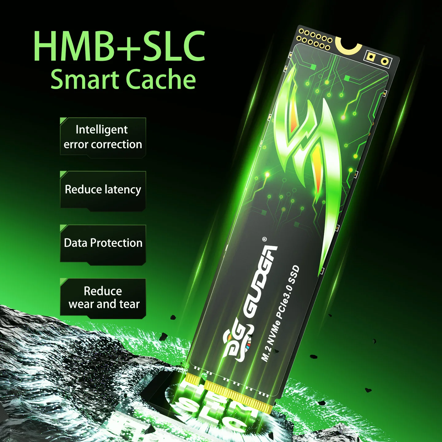 GUDGA M.2 NVMe SSD 128GB/256GB/512GB/1TB PCIe 3.0x4 Internal Solid State Drive untuk Komputer PC Laptop