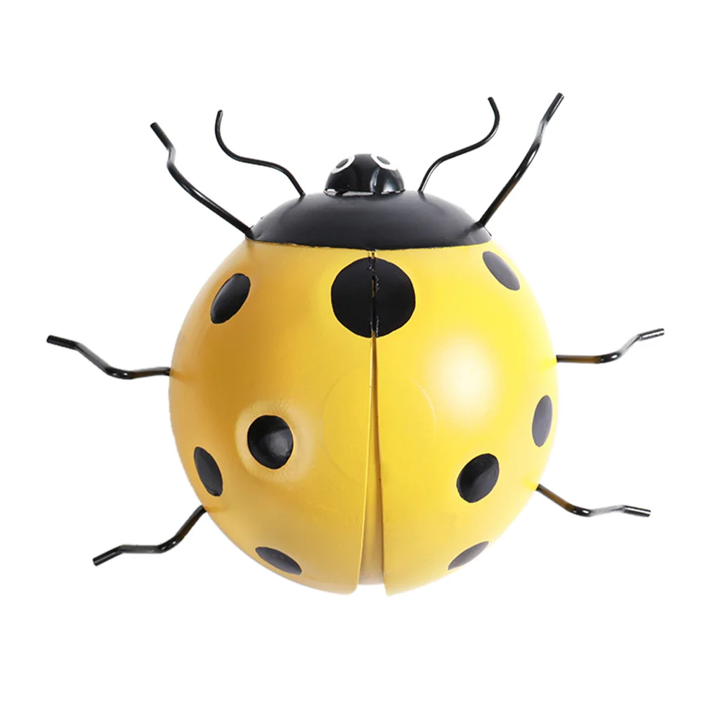 Outdoor Decoration Seven Star Ladybug Ornament Garden Decorations Yellow Iron Holiday Gift