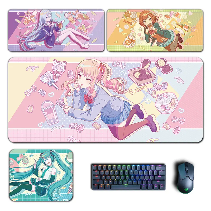 Game Project Sekai Mouse Pads Pjsk Mizuki Mafuyu Kanade Airi Emu Toya Mousepad Computer Pad Anime PC Gaming Accessories Desk Mat