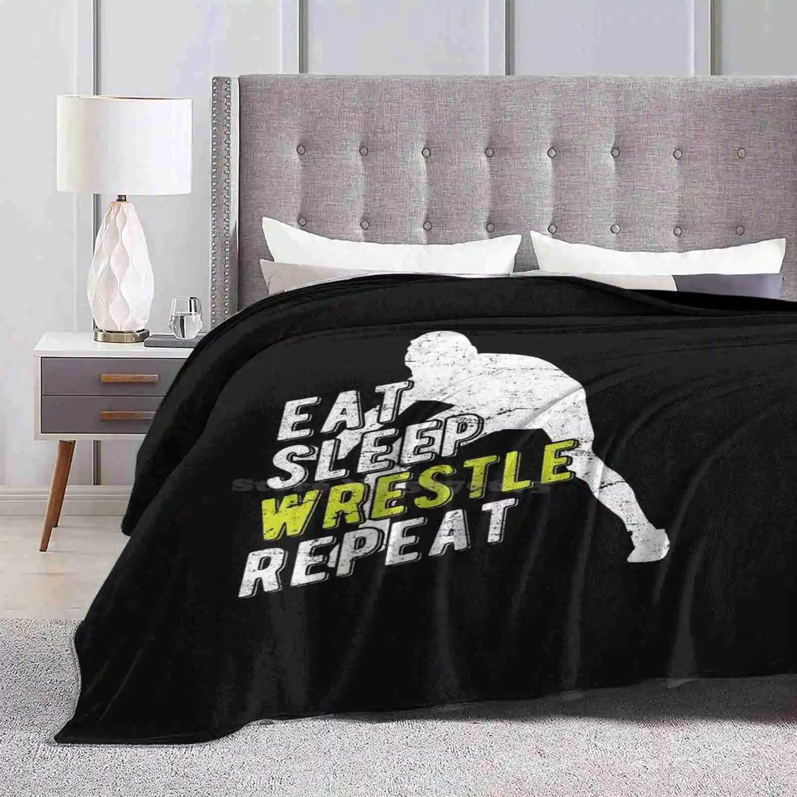 Eat Sleep Wrestling Repeat Shaggy Throw Soft Warm Blanket Sofa/Bed/Travel Love Gifts Wrestling News Wrestling Shoes Wrestling