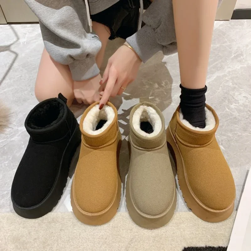2023 New Classic Thickened Fluff Women\'s Snow Boots Comfortable Warm Ankle Boots Women Winter Ladies Shoes Chunky Botas Mujer