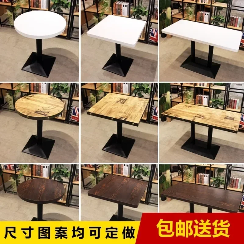 Customized cafe Western restaurant table Fast food snacks Dessert milk tea shop Dining table and chair combination Noodle shop S