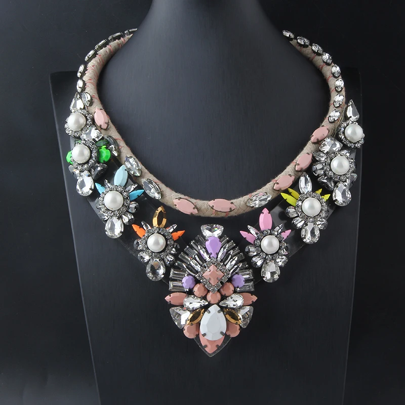 

Sales Shourouk Vintage High Qulity Fashion Necklaces Choker Statement Necklace Pendant Flower Crystal Women Luxury Jelwery 322