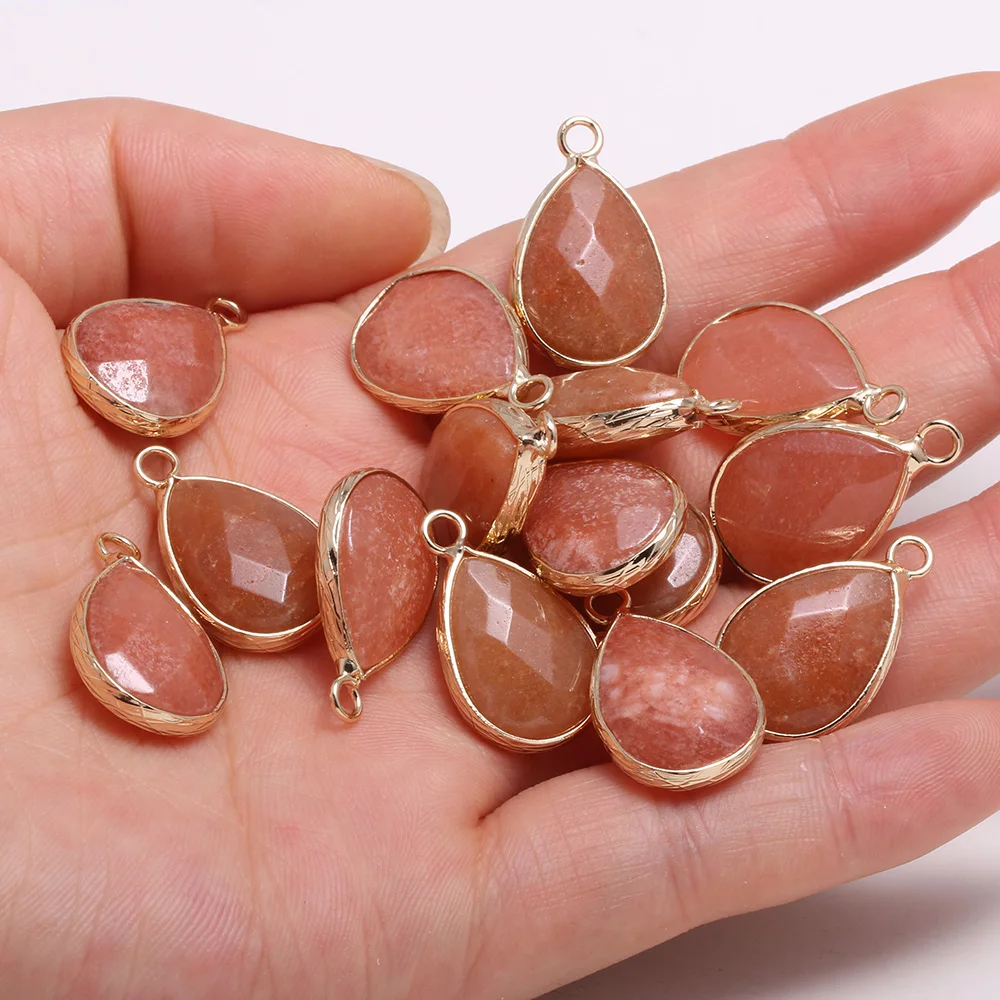 2 Pieces Natural Water Drop Shape Faceted Amazonite Pendants 13x23mm for Jewelry Making DIY Necklace Earrings