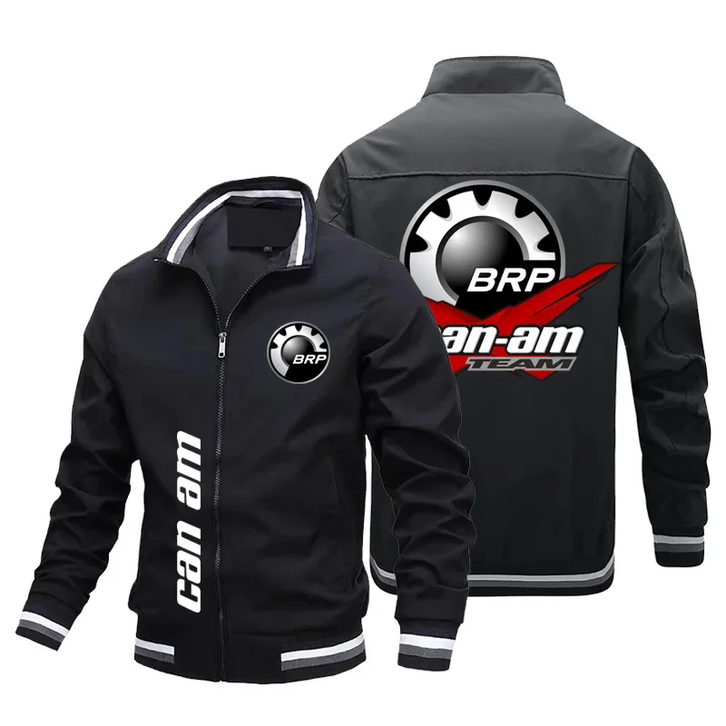 New Men\'s Coat Brp Can Am Logo Printed Jacket Ritsling Outdoor Sports Bisbol Motorcycle Racing Motor Windcheel