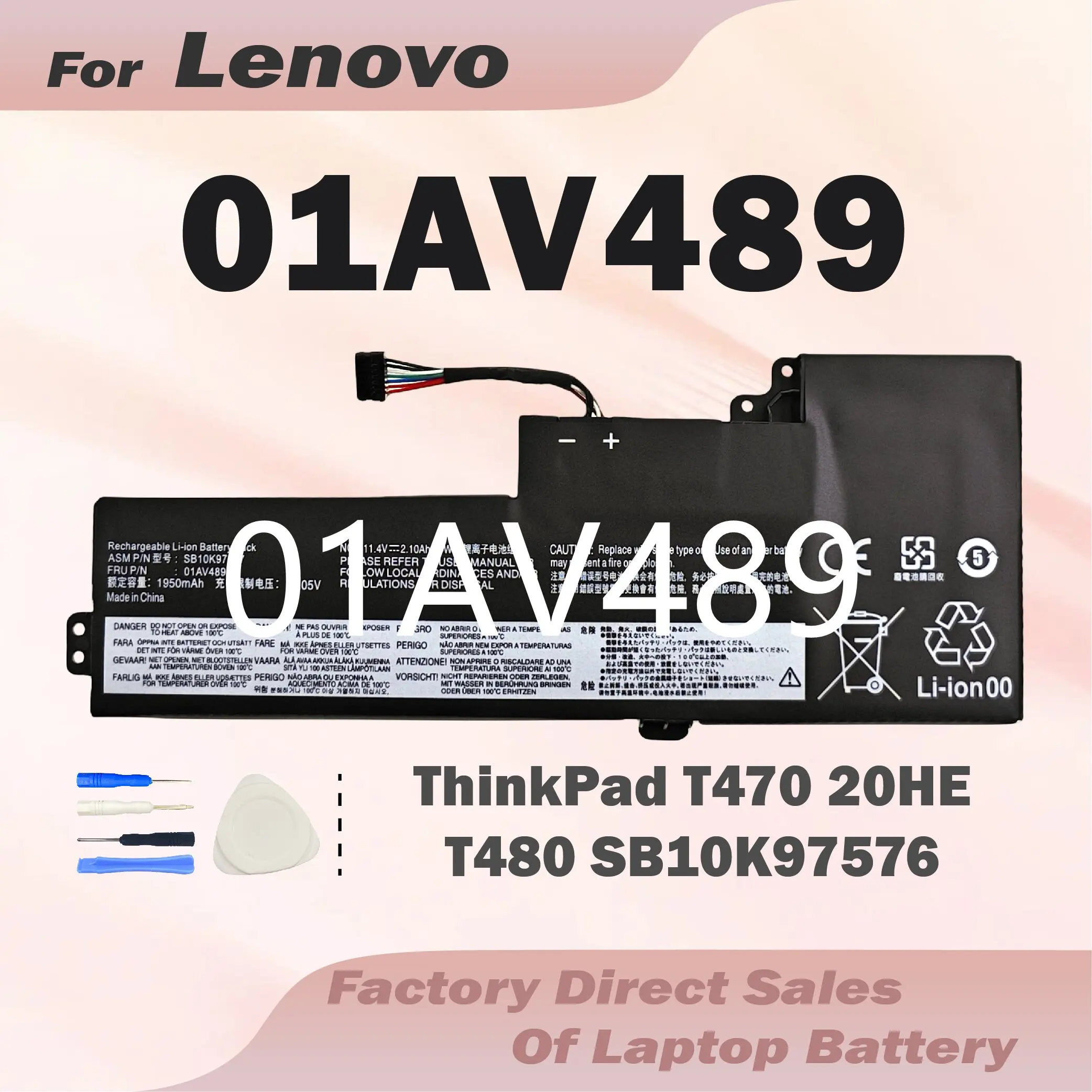01AV489 SB10K97577 01AV421 01AV420 SB10K97578 01AV419 Laptop Battery for Lenovo ThinkPad T470 T480 A475 A485 TP25 Series