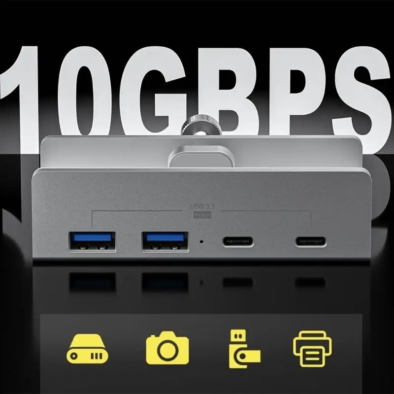 

652F USB HUB 3.1 Aluminium Docking Station Splitter Adapter for Desktop Accessories