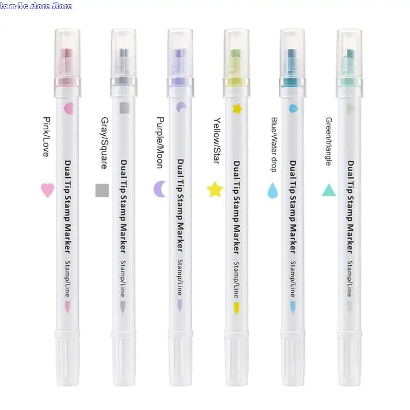 Маркер маркера D0UA установил двойной акварельный маркер с двойным головным маркером с головкой штампа для журнала