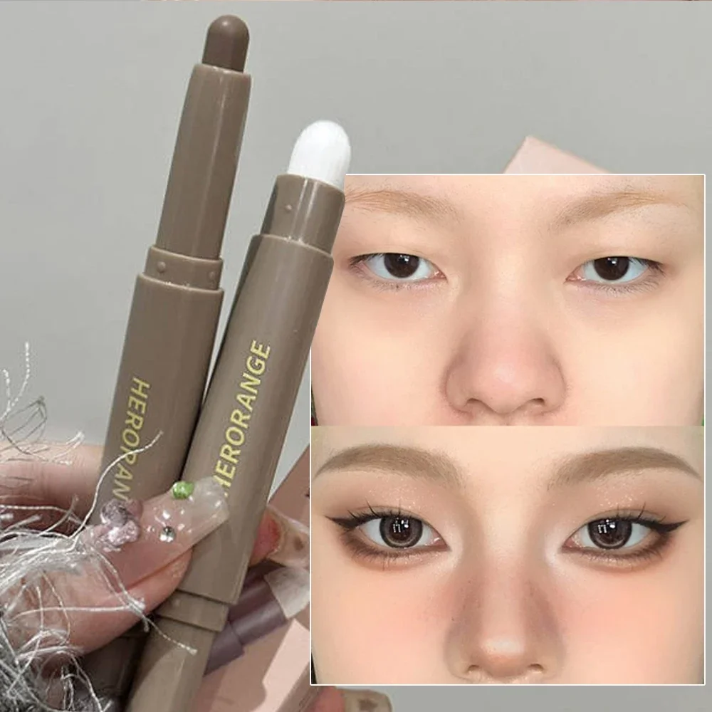 Nose Shadow Bronzer Contouring Makeup Pen Natural Grey Brown Three-dimensional Face Matte Shadow Cream Contour with Brush Makeup