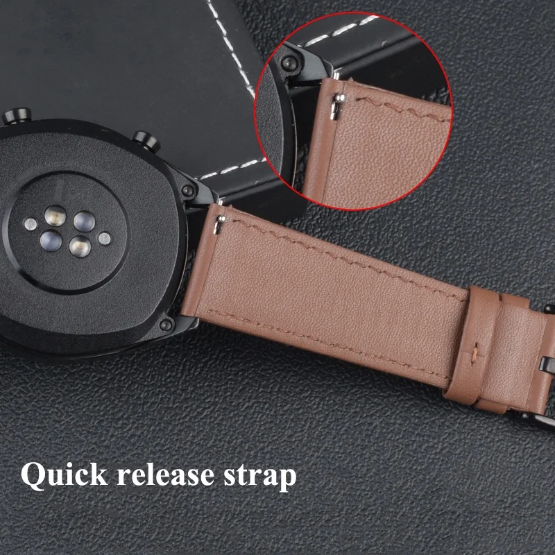 퀵 릴리스 가죽 스트랩 삼성에 적합한 갤럭시 워치 5 4 클래식 46mm 시계 밴드 20mm 22mm SM-R910 R900 SM-R925