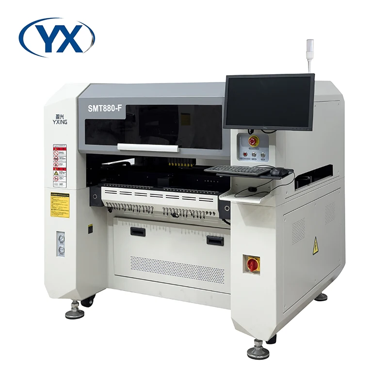 المخزون في UAS عالية السرعة رقاقة جبل SMT880-F بشكل منفصل محرك المباشر يطير النار الأرض الكرة المسمار 8 رؤساء آلة تجميع Pcb