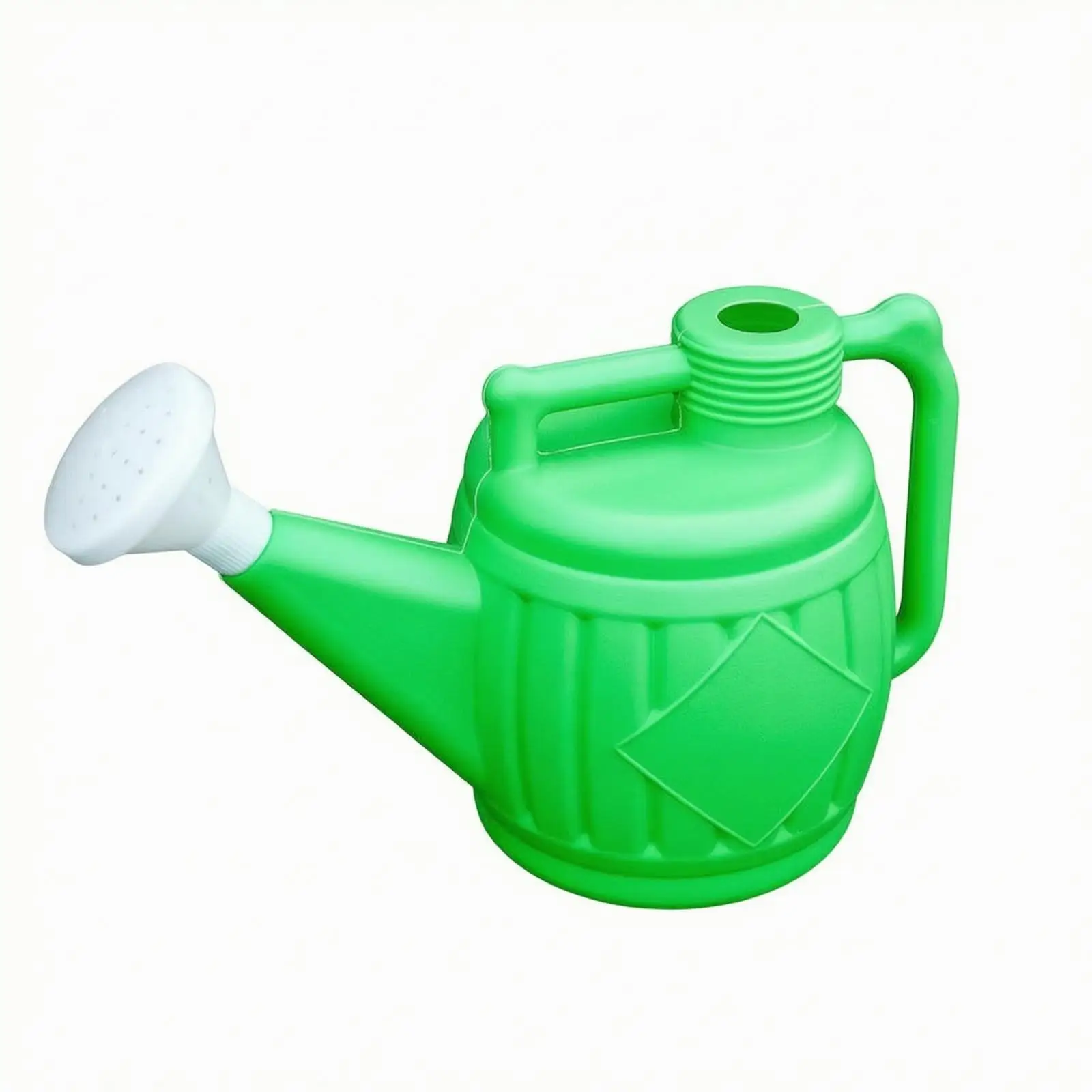 Stylish Green Watering Can with Molded Decorative Panels and Fine Rose Nozzle for Watering Bonsai Orchids and Small Potted