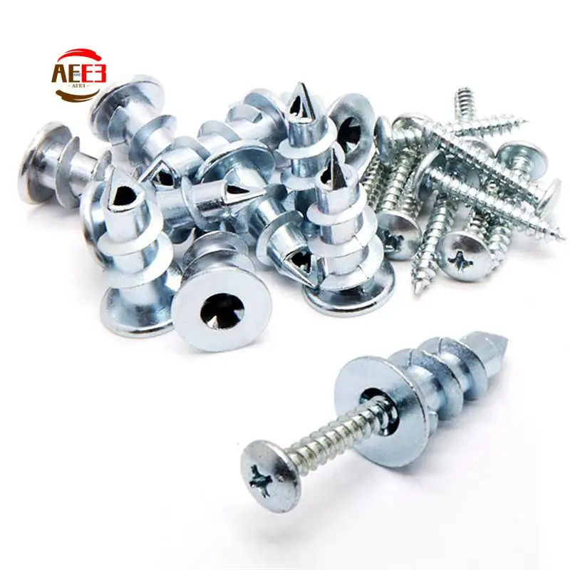 AEE3-30 PCS Zinc Self-Drilling Drywall/Hollow-Wall Anchor Kit With Screws Silver Drywall Screws
