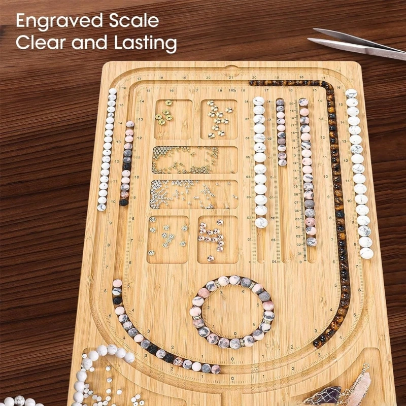 

Jewelry Beading Designs Tray Wooden Bead Designs Board DIY Beading Mats Trays for Jewelry Bracelets Necklaces Making