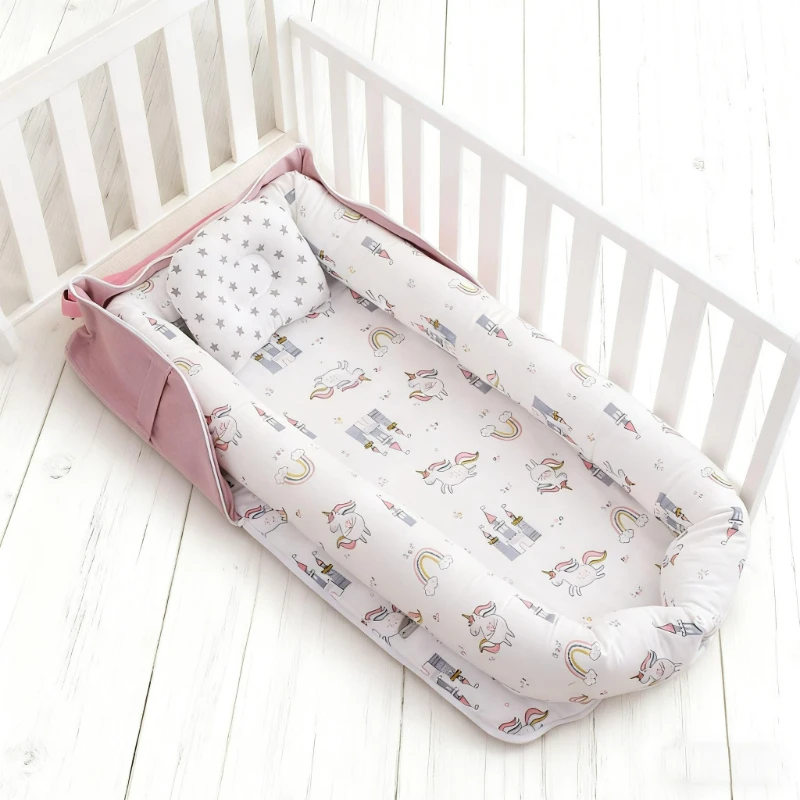 

2026 New Cut Soft Bassinet for Baby Crib Foldable Portable Baby Bed To Go Out Traveling and Home Use