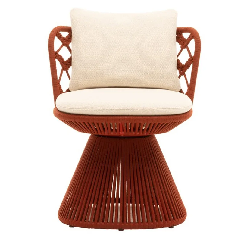 طاولة وكراسي من الخيزران للاستخدام الخارجي المبتكر مكونة من ثلاث قطع كرسي أريكة فردي لغرفة الشمس وأثاث ترفيهي من الخيزران #5