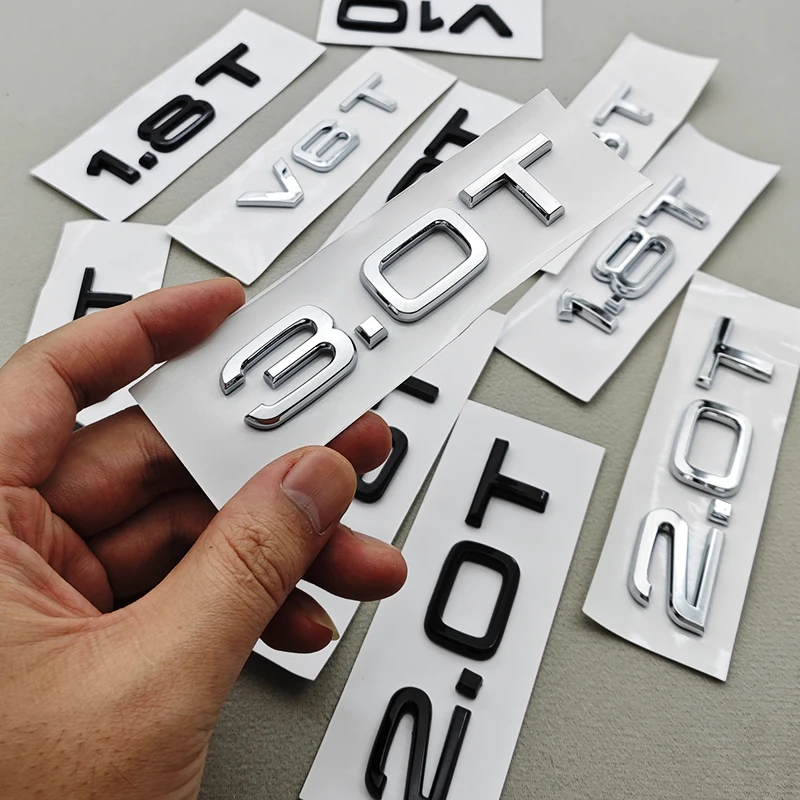 ثلاثية الأبعاد ABS رسائل السيارة الخلفي الجذع شارة V10 V6T 2.0T شعار ملصق شعار لأودي A4 A5 A6 A7 A8 Q/S/RS/SQ سلسلة اكسسوارات السيارات